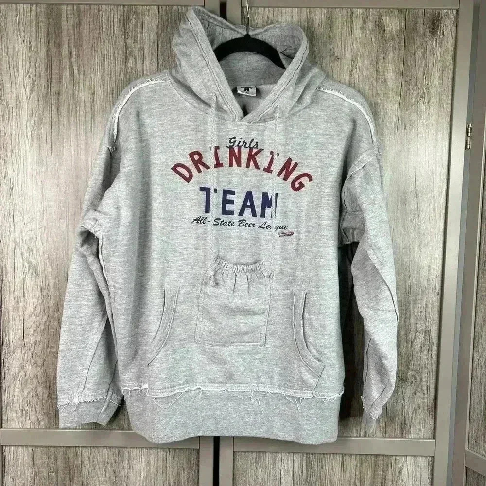 Brew City Sweatshirt Womens Medium Beer Pocket Girls Drinking Team Hoodie